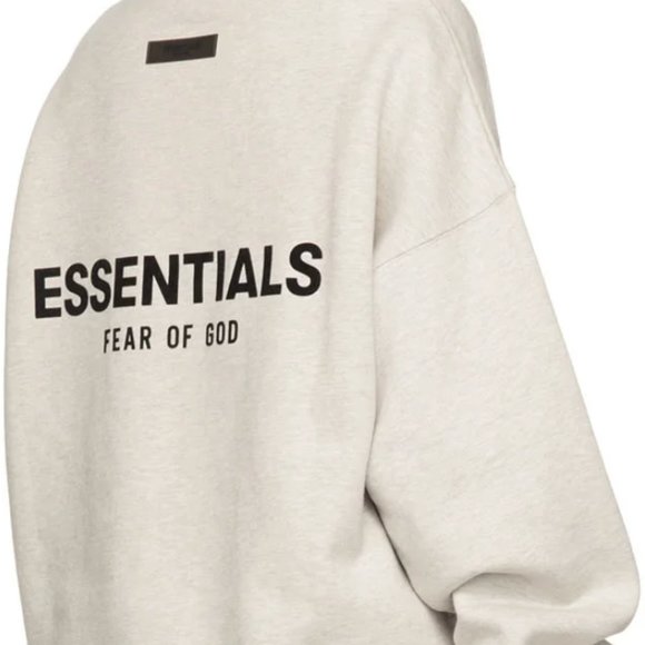 Essentials Fear of God Off-White Crewneck Hoodie